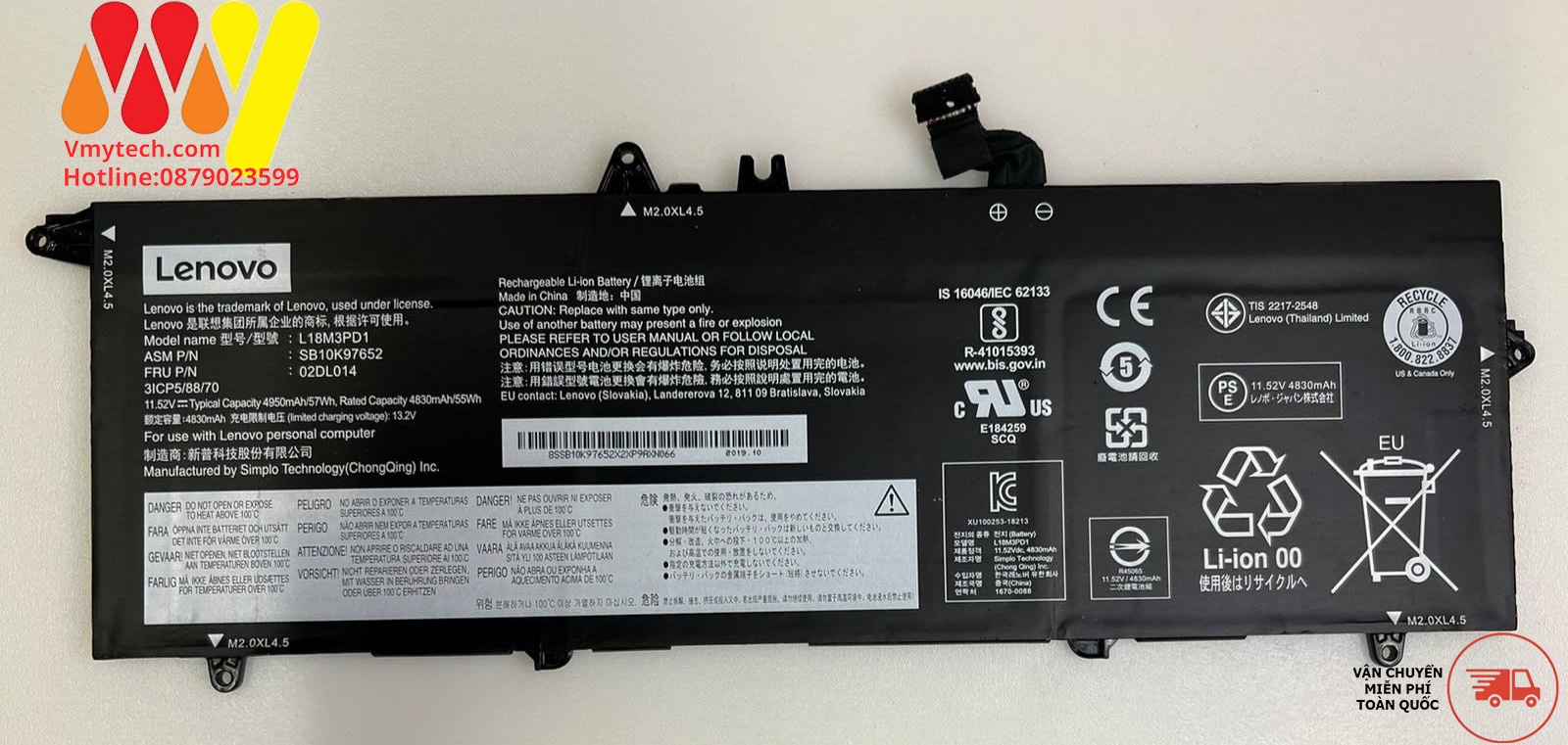 LENOVO 57W L18C3PD2 L18M3PD1 ThinkPad T490S T495S 5B10W13878 02DL014 T14S