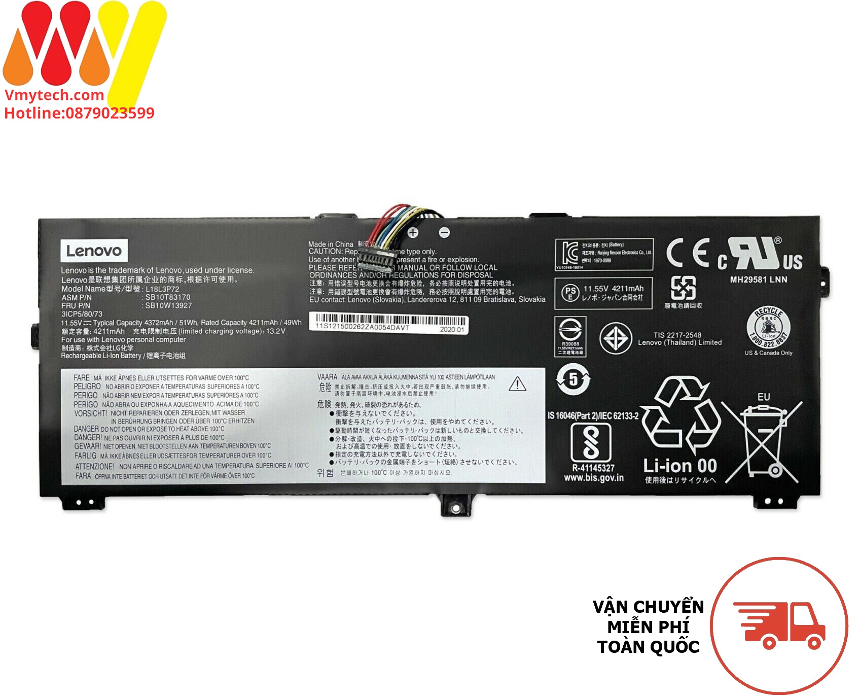 LENOVO L18L3P72 L18M3P72 02DL021 02DL022 ThinkPad x390 Yoga