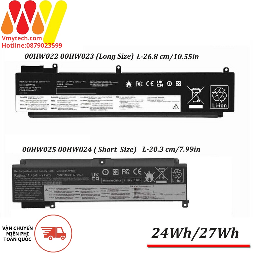 LENOVO T460S T470S SB10J79003 SB10F46463 00HW024 00HW025 ngắn