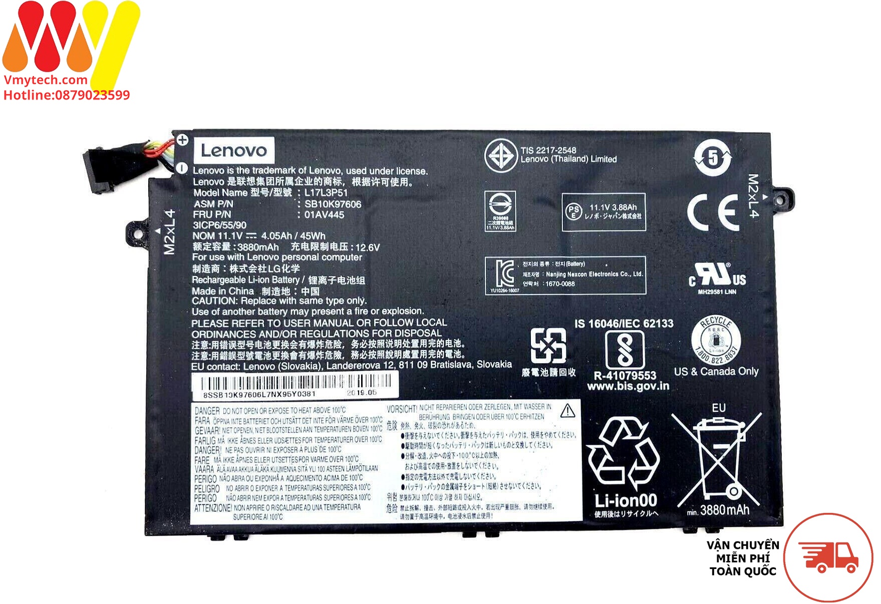 Lenovo Thinkpad E480 E485 E490 E580 E590 E585 E595 E14 E15 Series L17M3P52