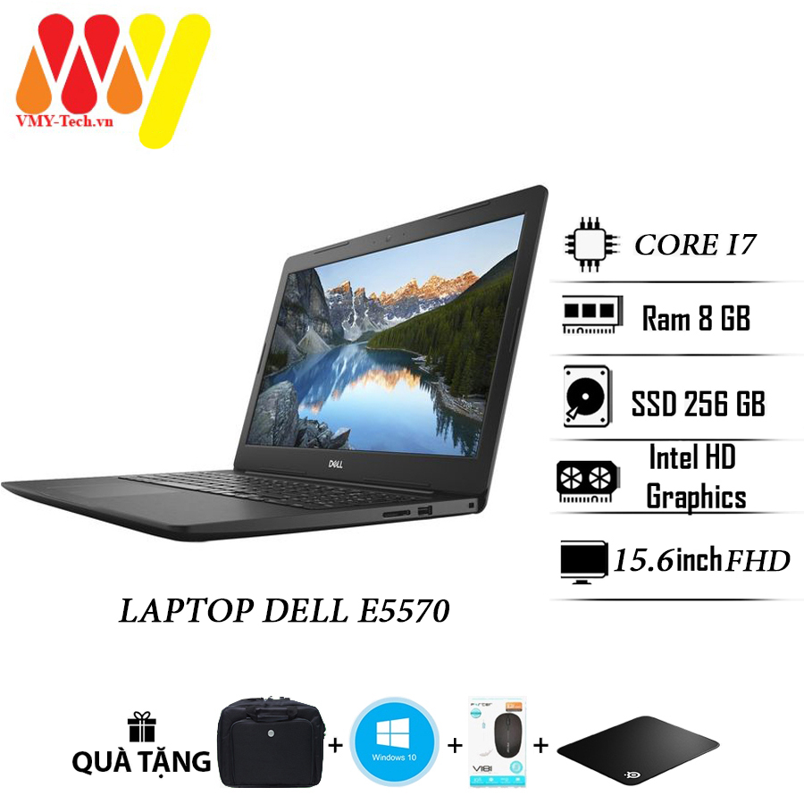 Laptop Dell 5570 màn hình cảm ứng 15.6 FullHD, Core i5, Ram 8gb, ổ cứng SSD 256gb, màn hình15INCH, CARD VGA rời, máy 99% cao cấp