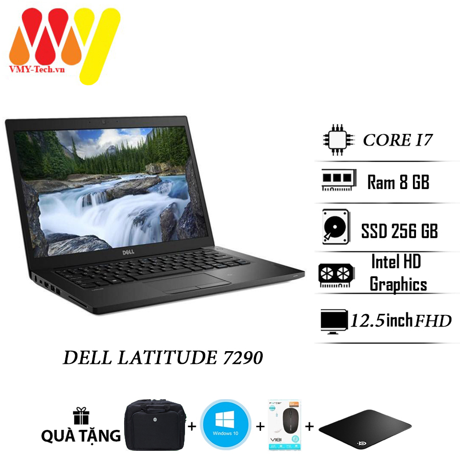 Laptop Dell 7290,E7290 giá siêu tốt, core i7. i5,Ram 8gb, ổ cứng SSD 256gb,màn hình 12.5HD, laptop văn phòng giá rẻ lướt 99%