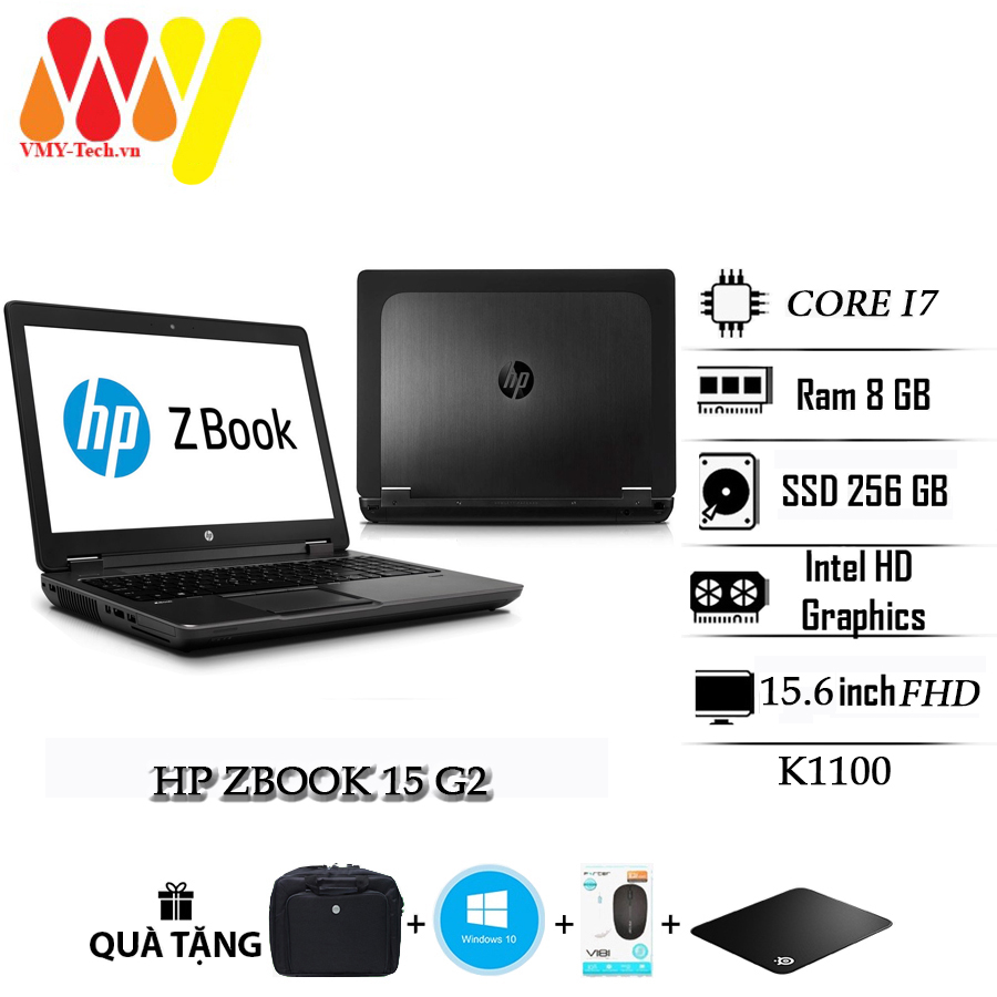 Laptop HP Zbook 15 G2 zin dòng máy trạm làm đồ họa chuyên nghiệp, Core i7,Ram 8gb, ổ cứng 256gb, VGA K1100, màn 15.6 FHD