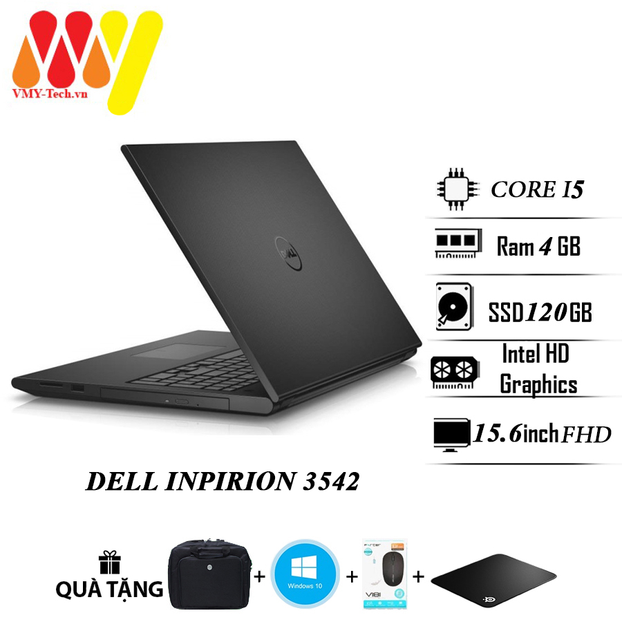 Laptop Dell 3542 cấu hình cao zin 99%, Core i5, Ram 4gb, ổ cứng SSD 120gb, màn HD, máy tính xách tay văn phòng cao cấp