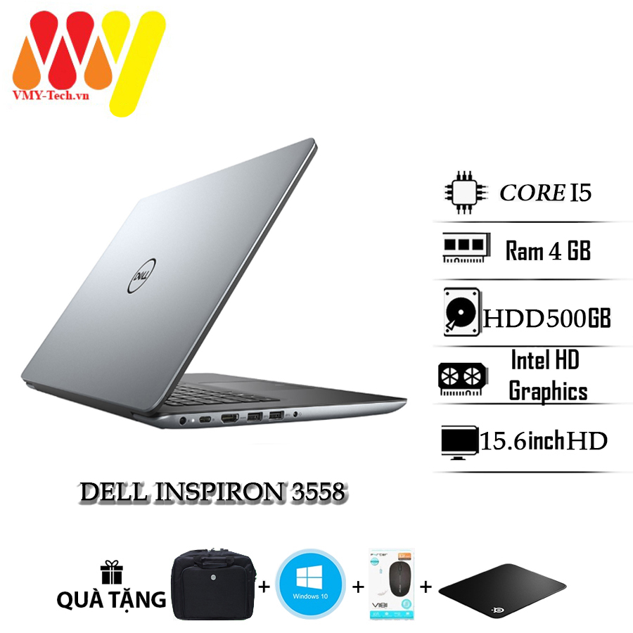 Dell 3558 dành cho văn phòng, sinh viên giá tốt, Core i5, Ram 4gb, ổ cứng 500gb, VGA rời, màn 15.6HD,máy zin lướt