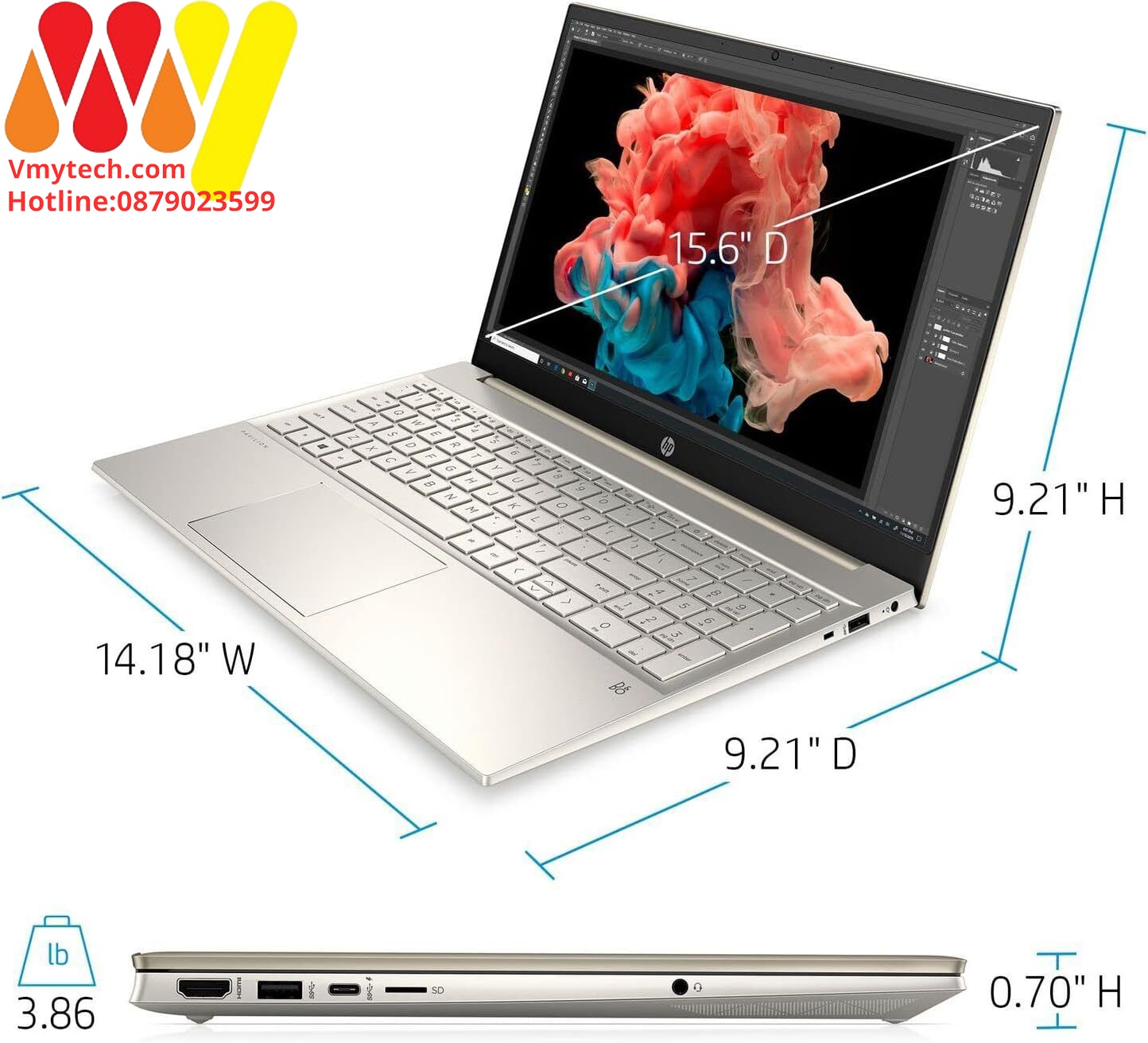 HP Pavilion 15-eg0070wm Core i7-1165G7/ Ram 8GB/ SSD 512GB/ 15,6'' FHD Touch Screen/ Gold/ New