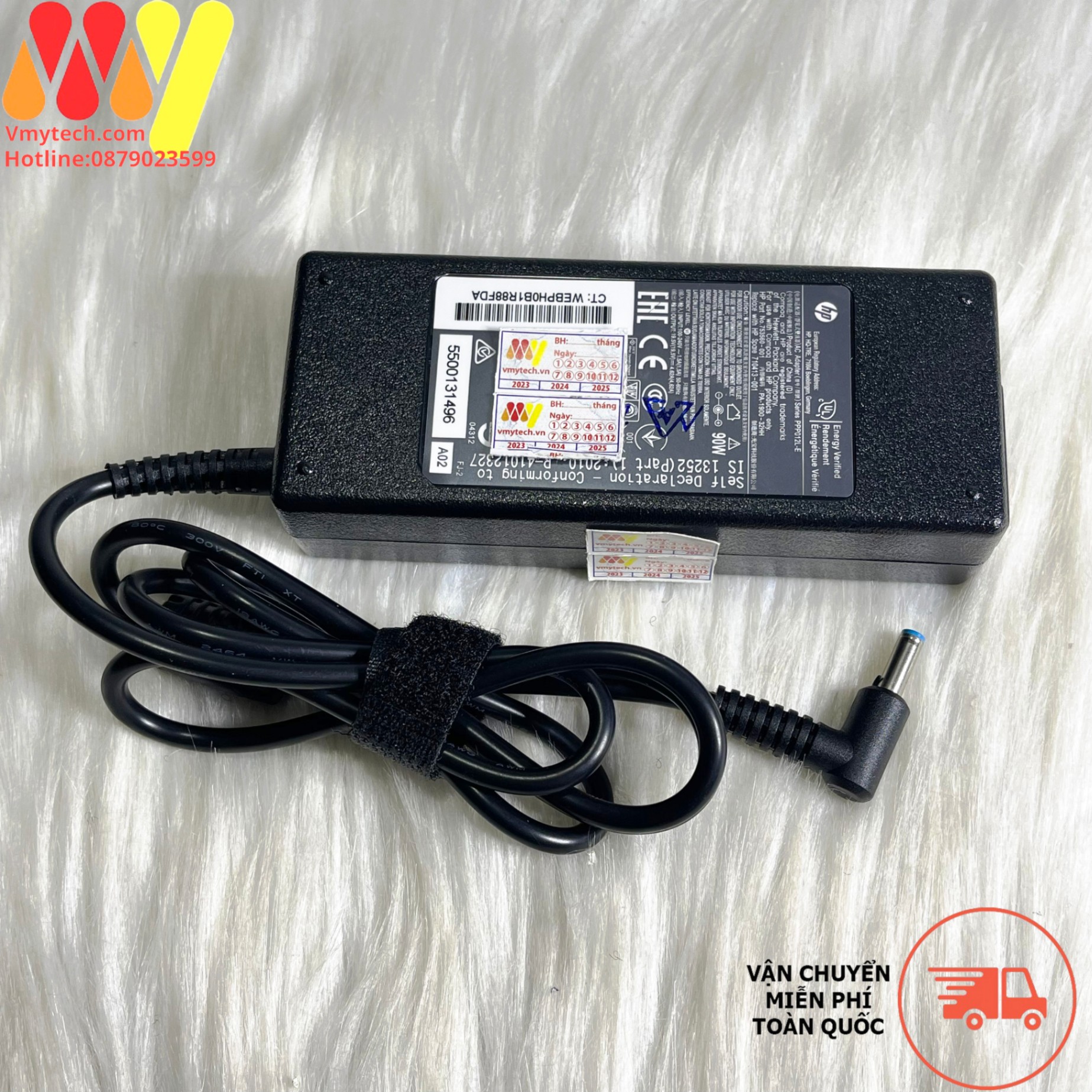 Adapter, Sạc laptop Hp 19V – 4.62A (90W) Đầu kim nhỏ xanh 4.5 * 3.0mm Cho Mã Envy - ZIN