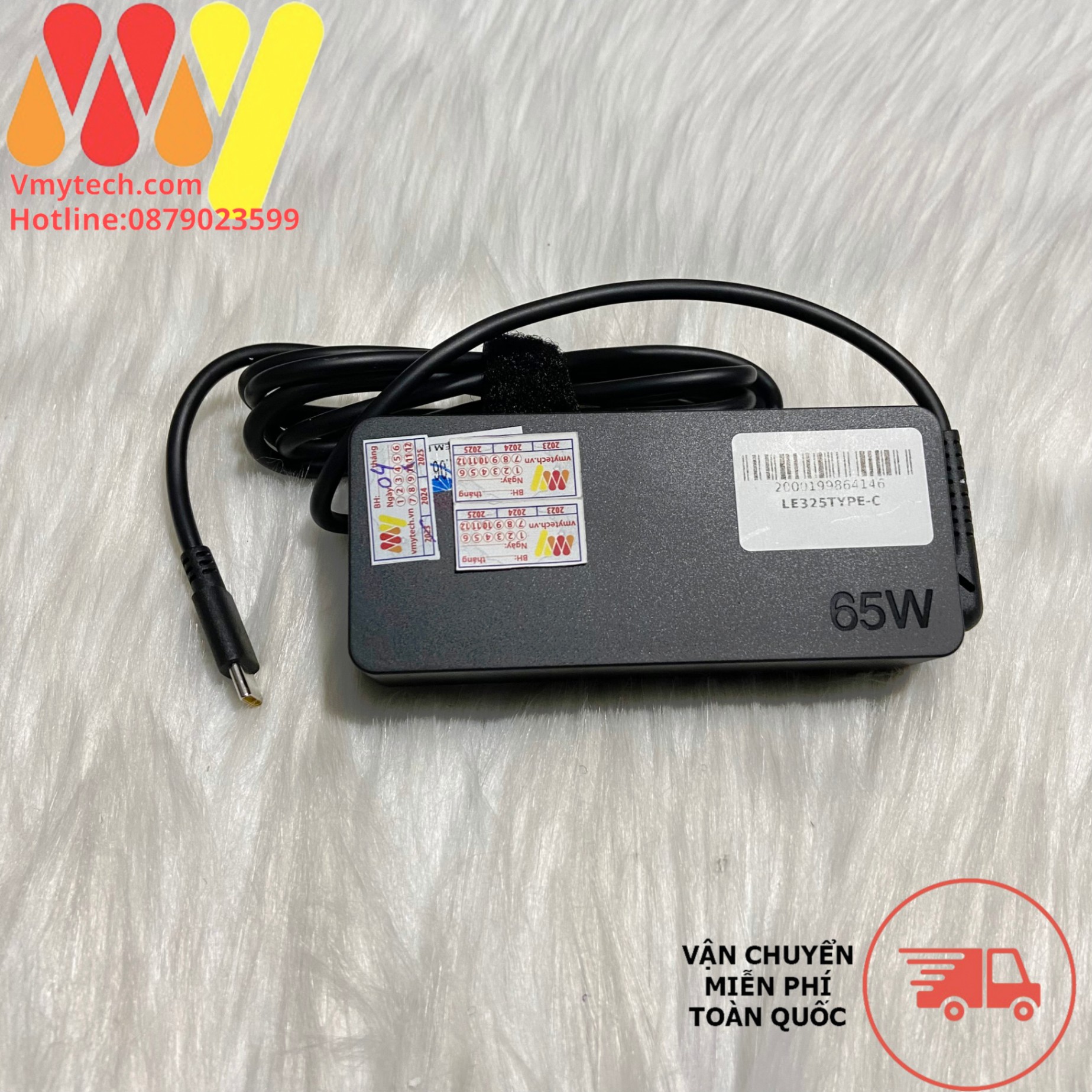 Sạc dành cho Laptop Lenovo 3.25a 65W Type C New, Chính Hãng
