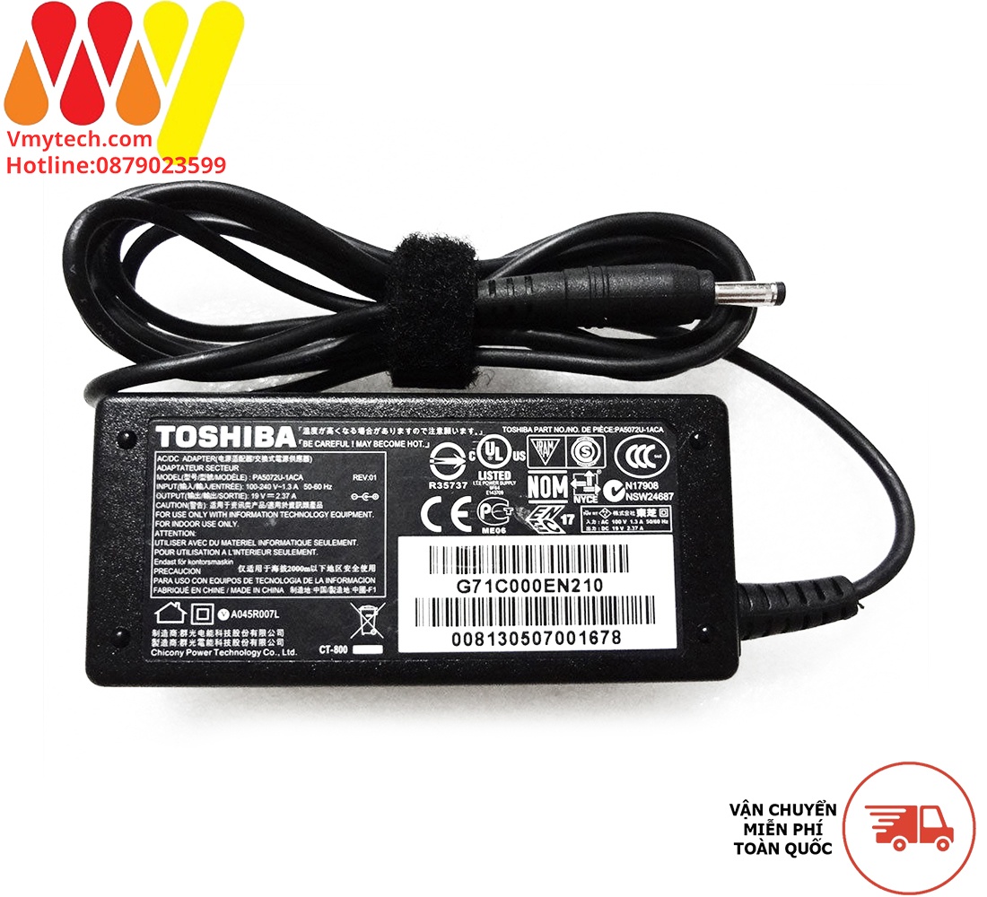 Sạc Laptop Toshiba Thrive AT105 AT105-T1016, Sạc 45W Chính Hãng