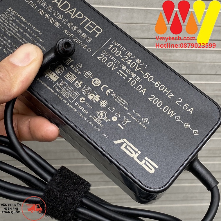 Adapter, Sạc Laptop Asus TUF Gaming 20v-10a, Chân Kim To, Sạc Asus Gaming 200W Chính Hãng