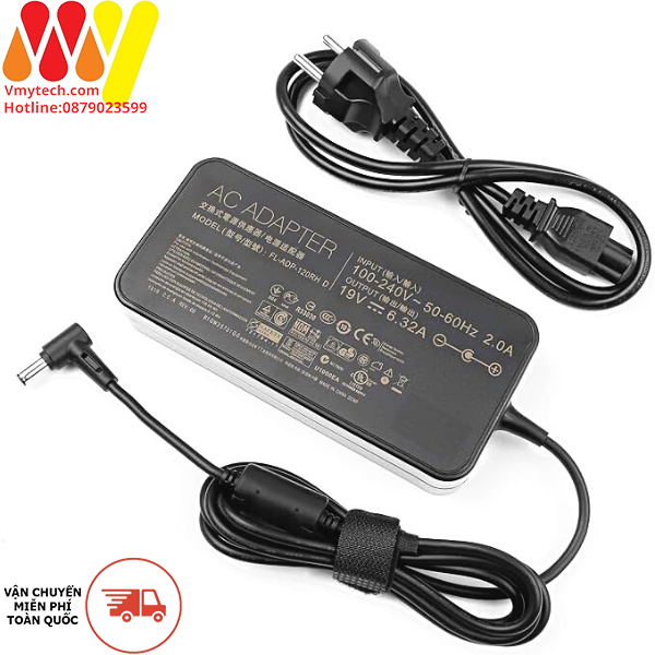 Adapter, Sạc laptop Asus 19V-6.32A Chân Kim to 6.0x3.7mm, Sạc Asus 120W Chính Hãng