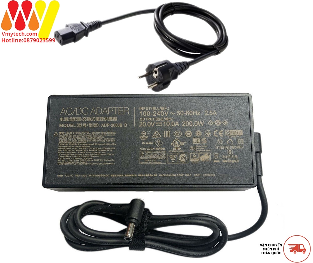 Adapter, Sạc Laptop Asus TUF Gaming 20v-10a, Chân Kim To, Sạc Asus Gaming 200W Chính Hãng