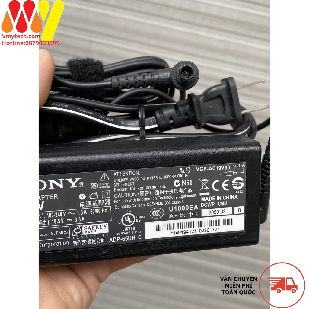 Adapter, Sạc Sony 19.5V-3.3A, Sạc Sony 65W Chính Hãng