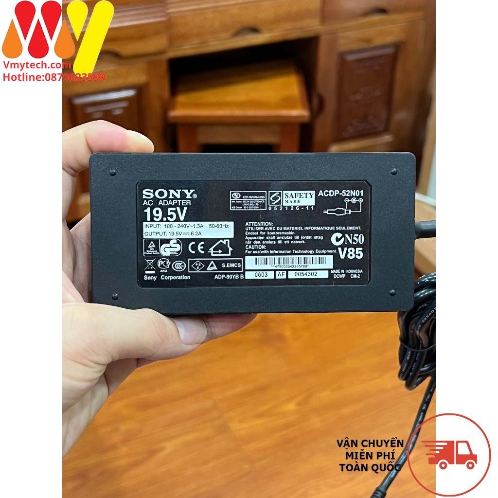 AC/DC, ADAPTOR- NGUỒN TIVI SONY 19.5V-6.2A, 120W CHÍNH HÃNG