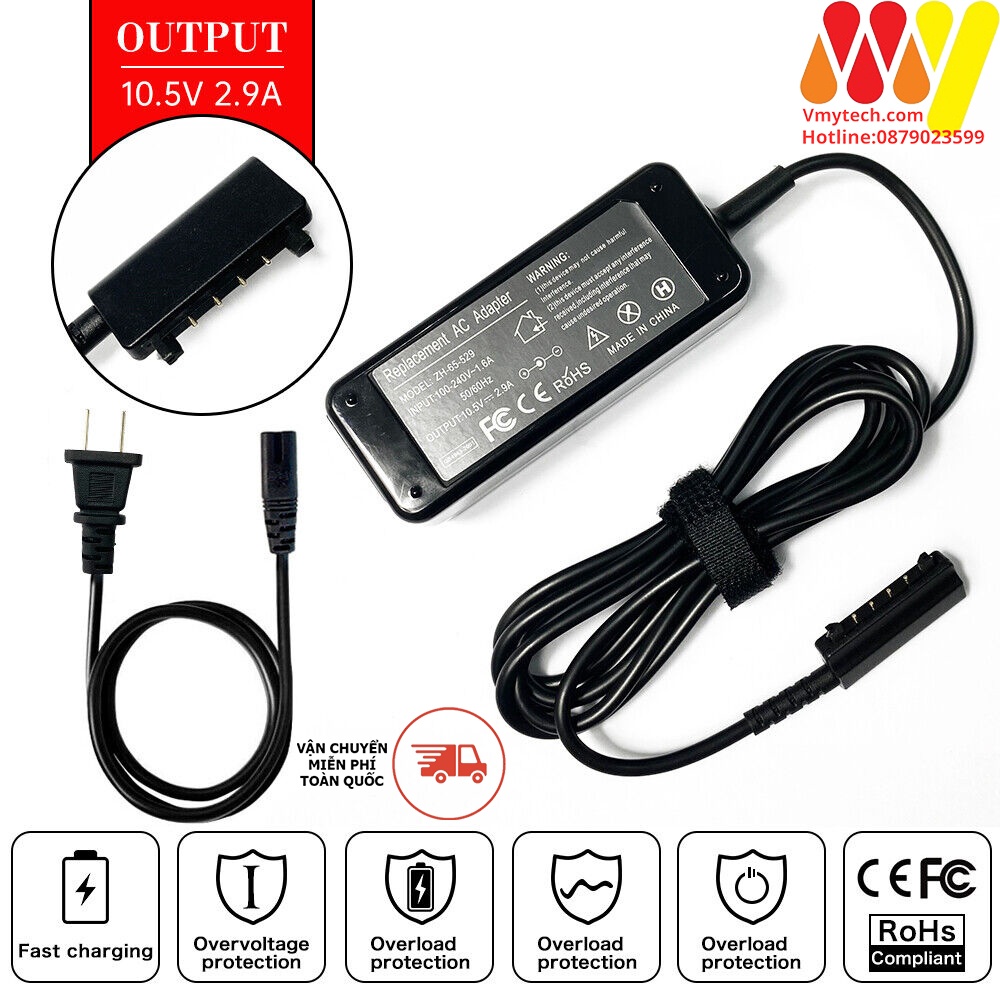 Adater, Sạc Sony 10.5V-2.9A, Sạc Sony 30W Chân Vuông Nam Châm