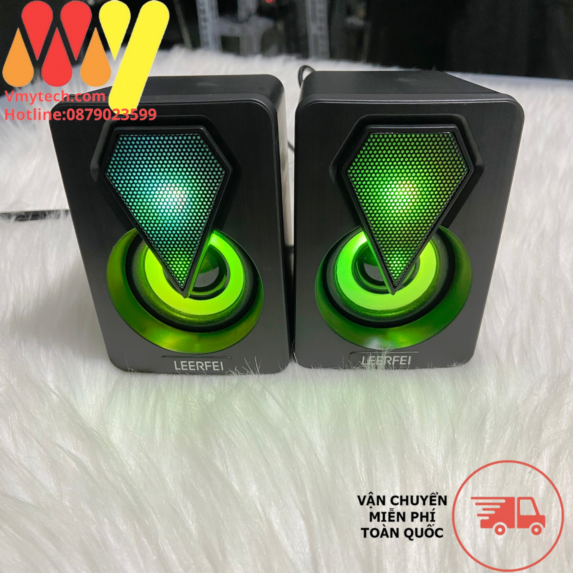 Loa vi tính mini, loa máy tính 2.0 mini e-1046 cao cấp giá rẻ-đèn led RGB đổi màu, bass siêu trầm cực hay