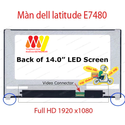 LCD, Màn Hình 14inch Led Mỏng Cho Dell e7480, E7490, Full HD IPS Chính Hãng