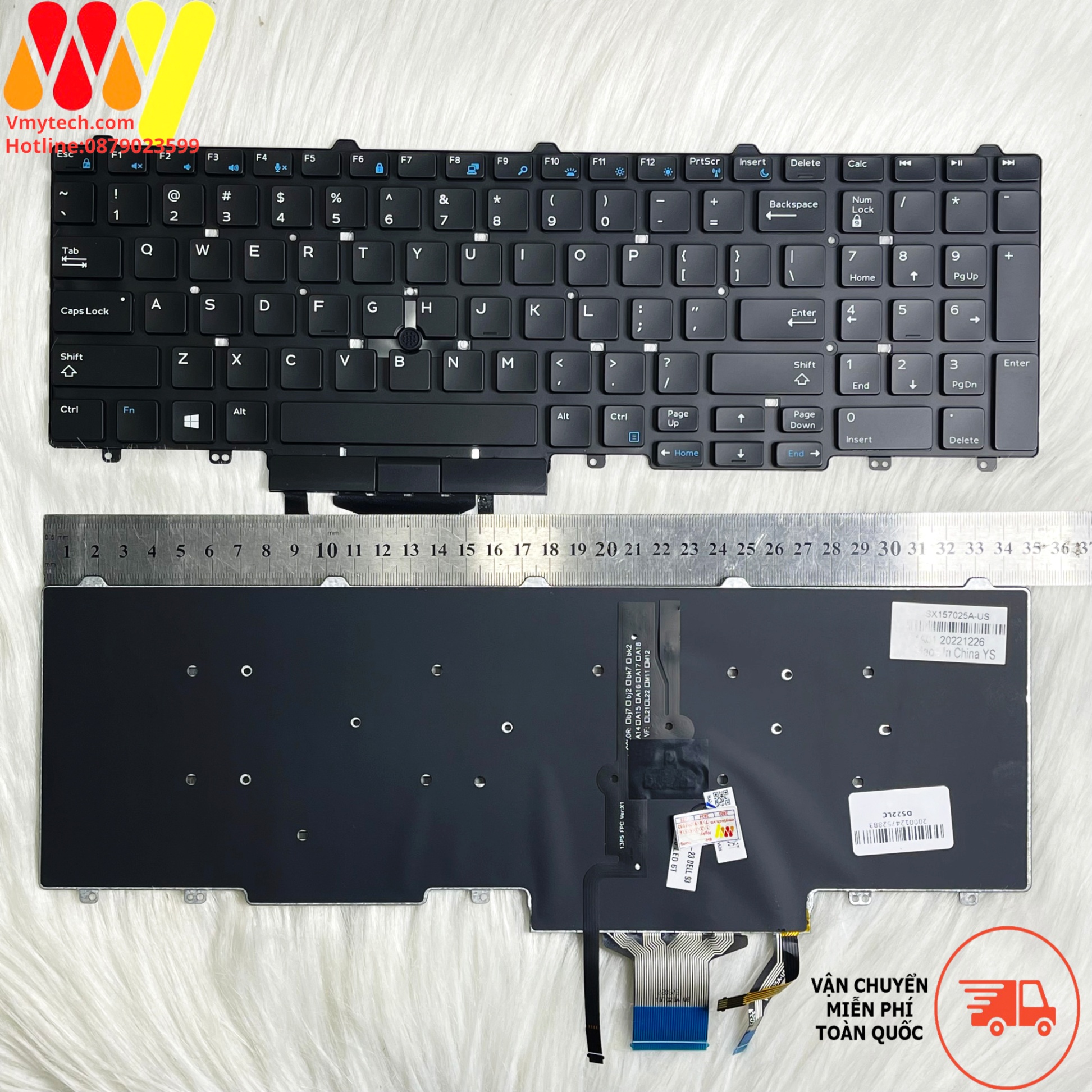 Bàn phím laptop Dell Precision m3520 m7520 m7720 3520 7520 7720 LED Chuột