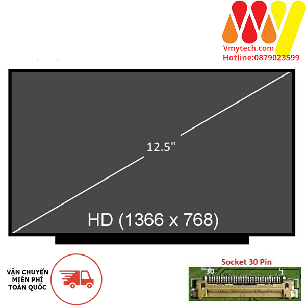 LCD 12.5inch, Led Mỏng, 30 pin dùng Cho laptop Dell E7240
