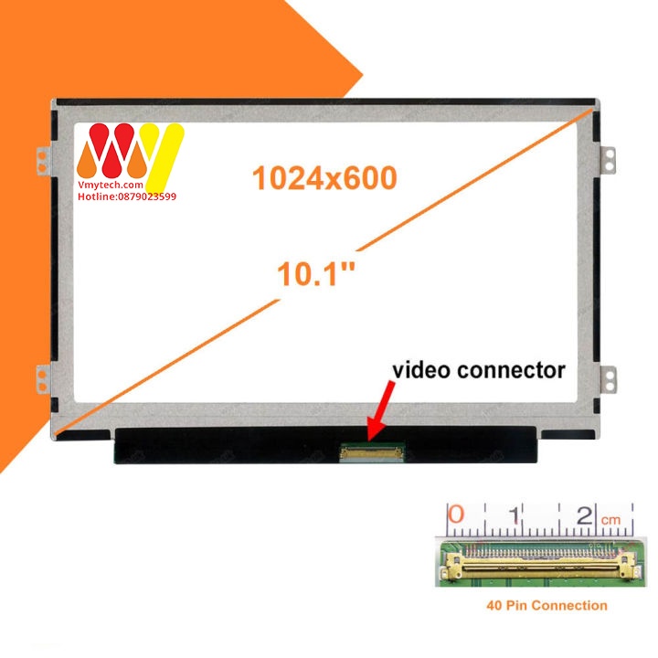 LCD 10.1 Mỏng/40 pin/Tai 2 bên/HD