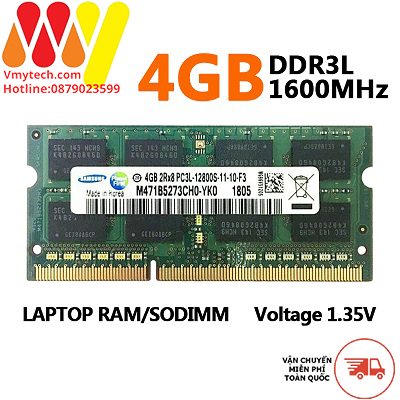 RAM LAPTOP SAMSUNG/HYNIX DDR3L/ PC3L 4GB/1600 NEW