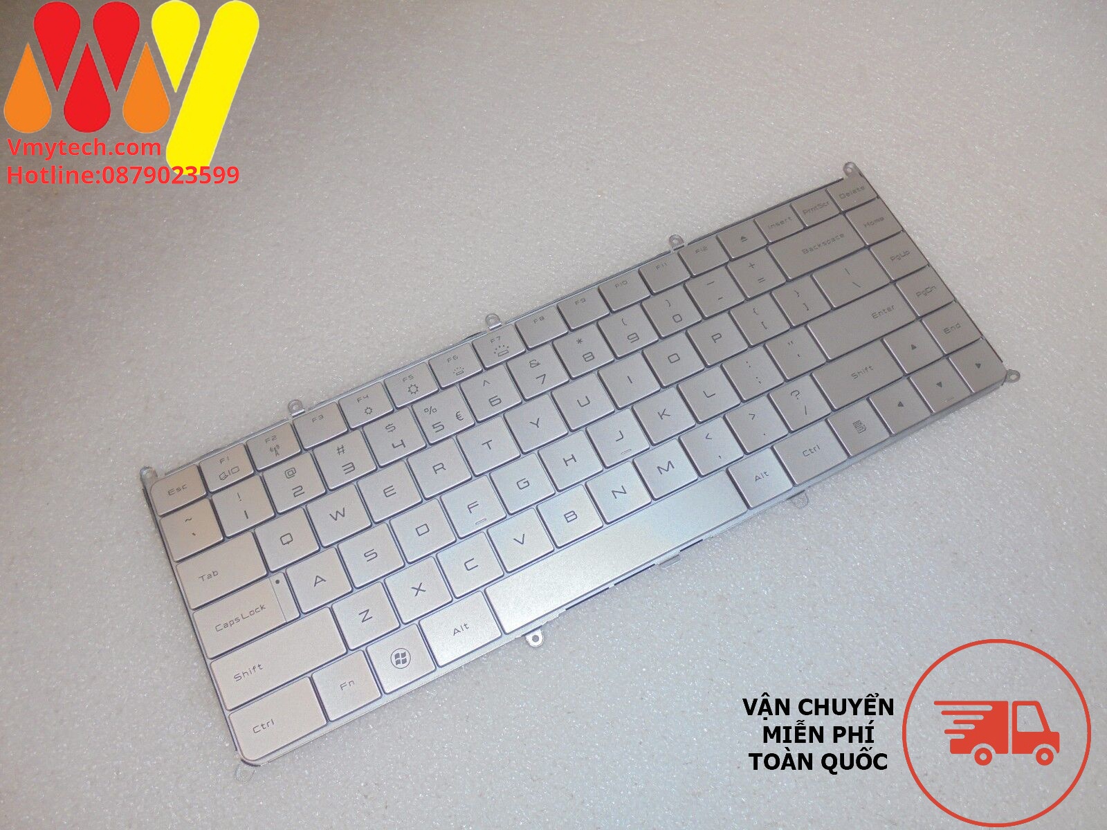 Bàn Phím Laptop Dell LADAM13, ADAMO13, ADAMO13-A101 Bạc Có LED