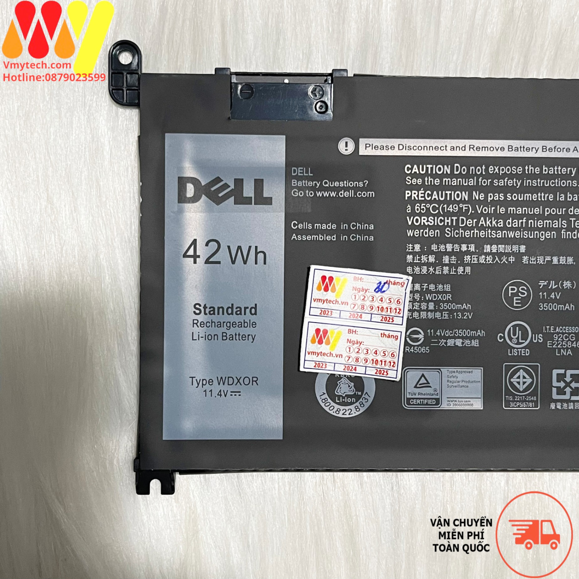 Pin Laptop Dell Vostro 3481 3580 3581 3582 3583 3584 3490 3590 3591 Zin