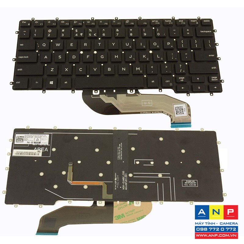 Bàn Phím Laptop Dell Latitude 7400 7410 3400 Cáp Cong LED