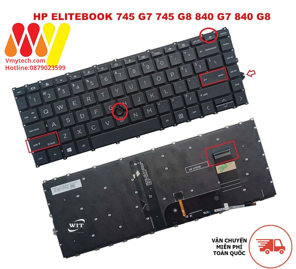 Bàn phím laptop Hp Elitebook 740 G7, 740 G8, 745 G7, 745 G8, 840 G7, 840 G8, 845 G7, 845 G8
