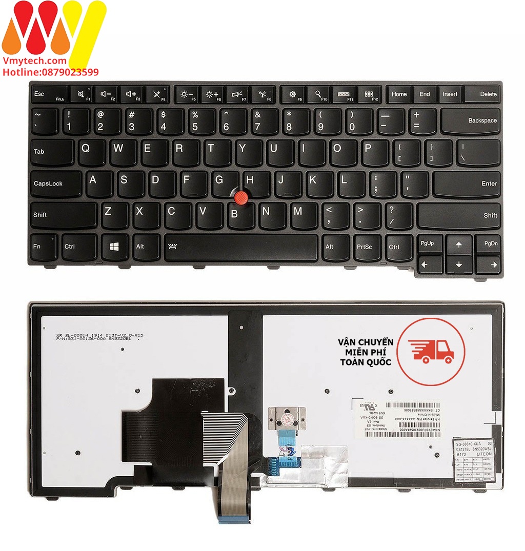 Bàn Phím laptop Lenovo IBM Thinkpad T440 T440P T440S T450 T450s T431s E431 T460 E440 - Có chuột - Ko LED