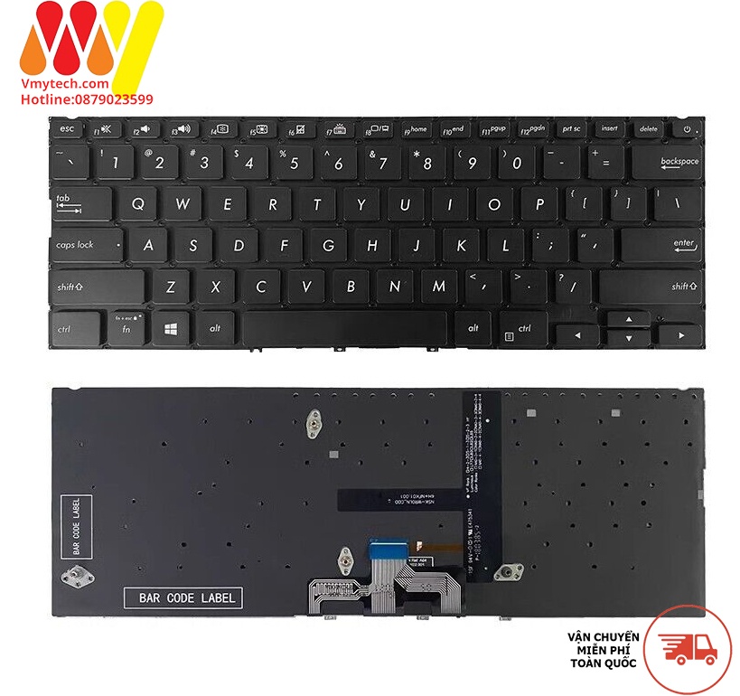 Bàn Phím laptop Asus Zenbook UX433 UX433FA UX433FAC UX433FLC LED