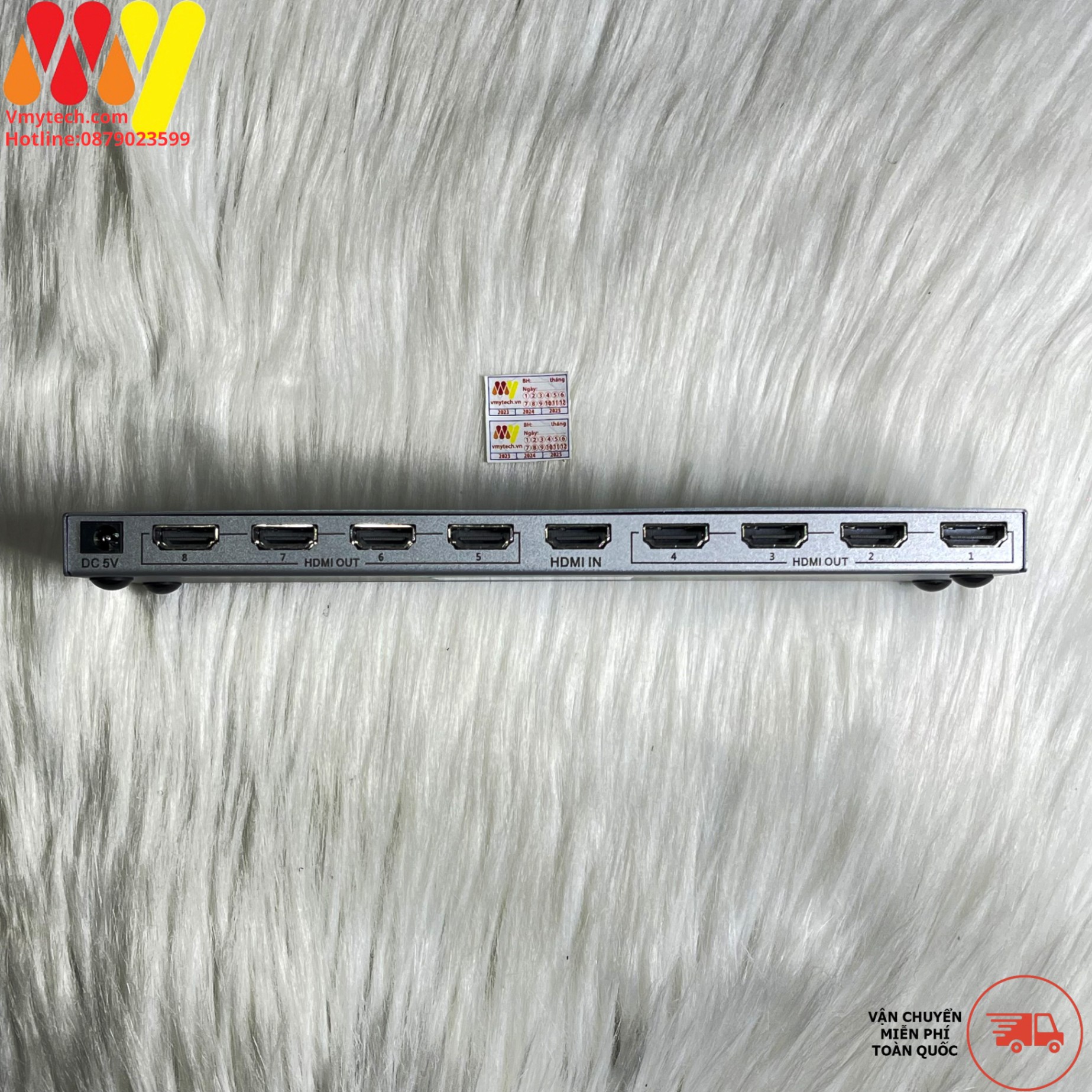 Bộ Chia HDMI 1 ra 8 chính hãng Dtech DT-7148 Hỗ trợ 4K Chính Hãng