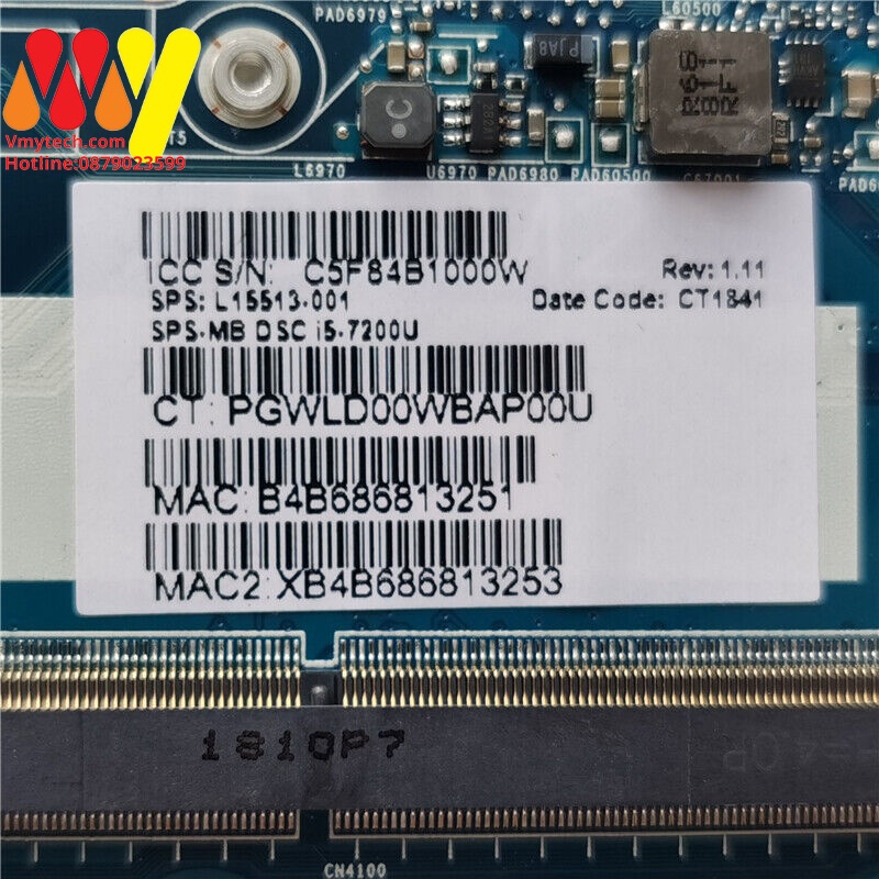 MAIN Thay thế cho Laptop HP 840 G5 HP 850 G5 mã : 6050a2945601