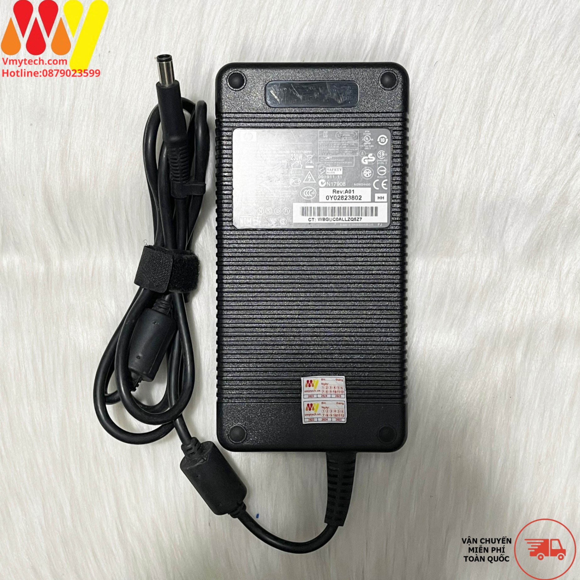 Sạc laptop HP 19.5V 11.8A 230W Chân Kim To (7.4 x 5.0 mm) Củ Chữ Nhật NEW