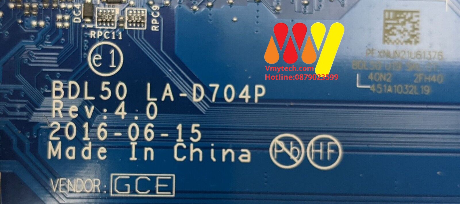 MAIN thay thế dùng cho Laptop HP 15AY I7-6500 VGA mã : LA-D704P