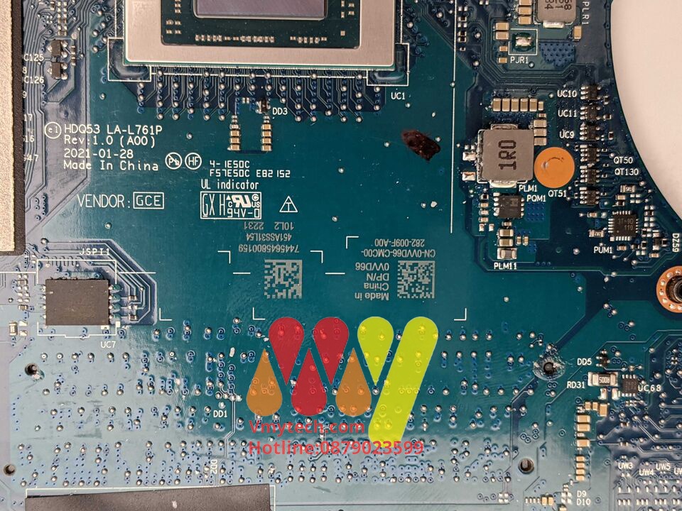 MAIN Laptop DELL G15 5515 5511 5510 RYZEN EDITION mã : CN-0VVD66, 0VVD66, LA-L761P