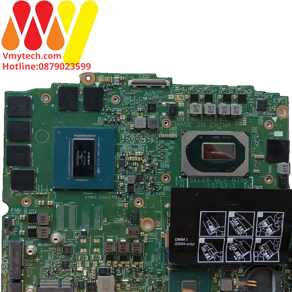 MAIN thay thế dùng cho DELL G5 15 5500 I7-10750H mã :19753-1
