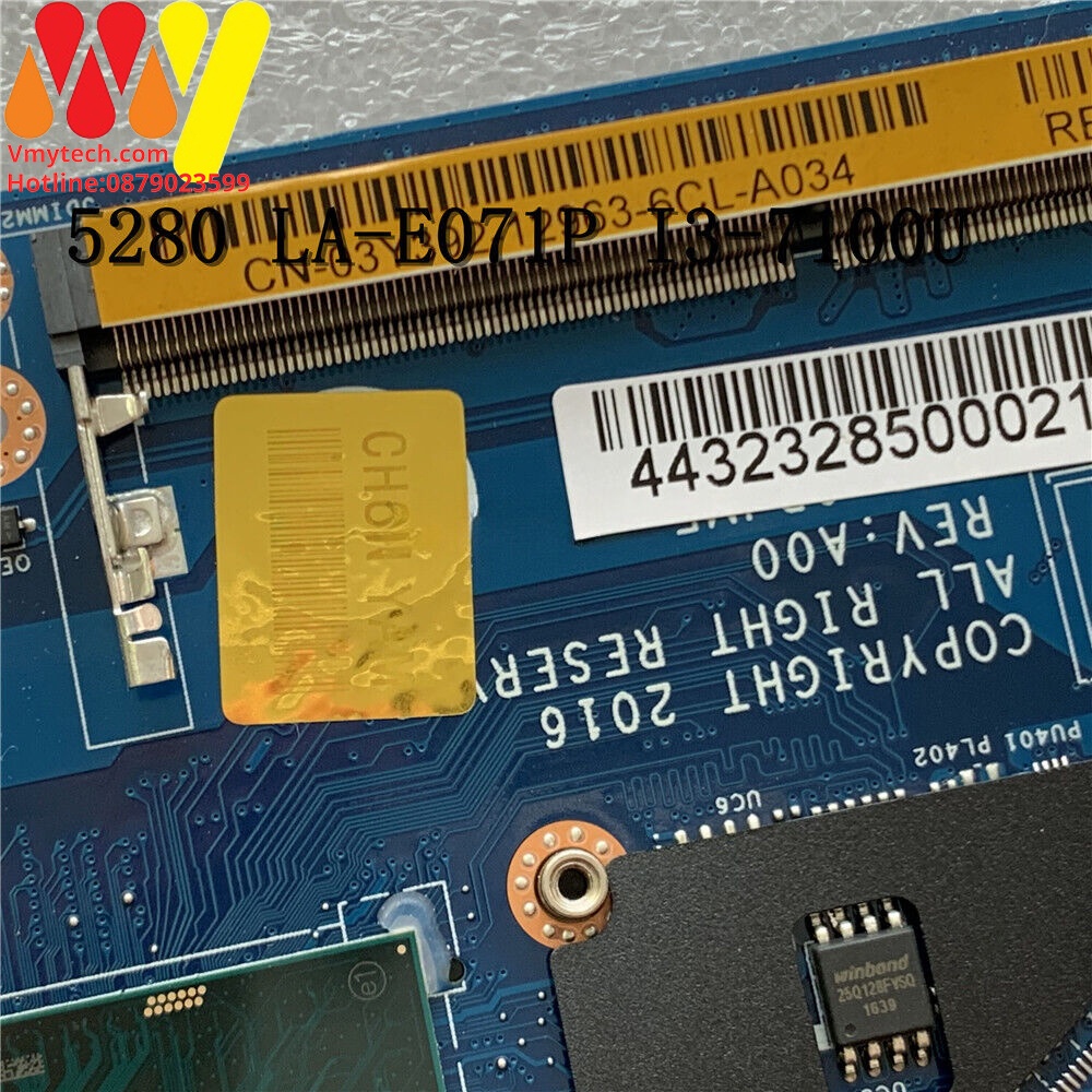 MAIN thay thế dùng cho Laptop DELL E5280 I5-7300U mã : la-e071p