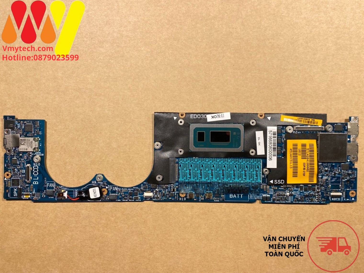 MAIN thay thế dùng cho Laptop DELL XPS13 7390 I7-10510U mã : LA-H931P