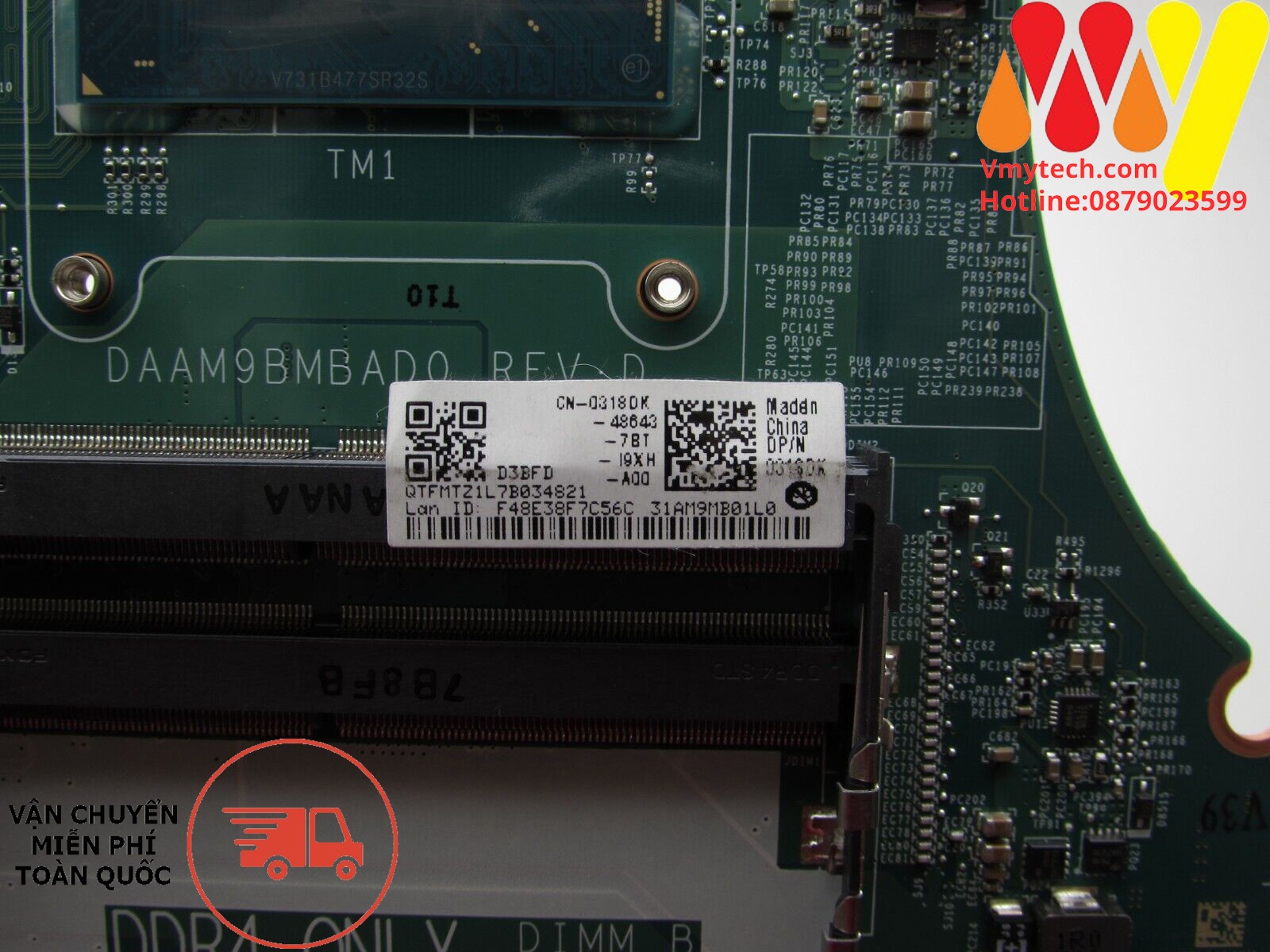 MAIN thay thế dùng cho Laptop DELL INSPRION 5577 I7-7700HQ VGA mã : DAAM9BMBAD0