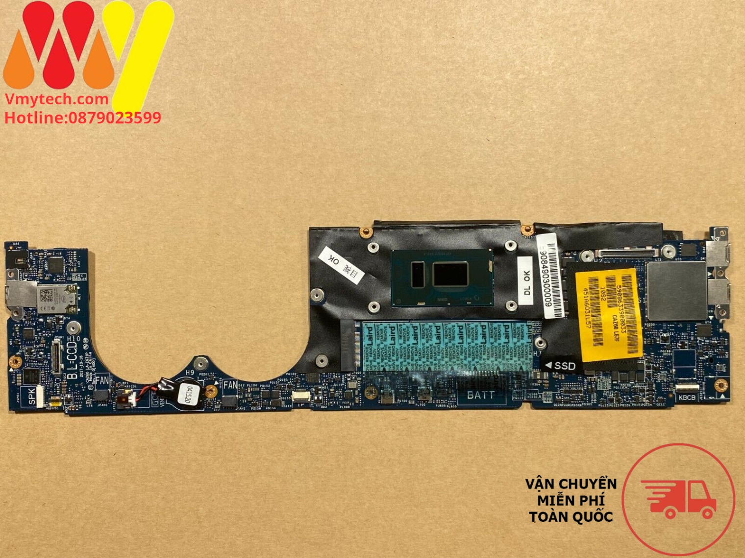 Main thay thế dùng cho Laptop DELL XPS 9370 I7-8550U mã : la-e671p