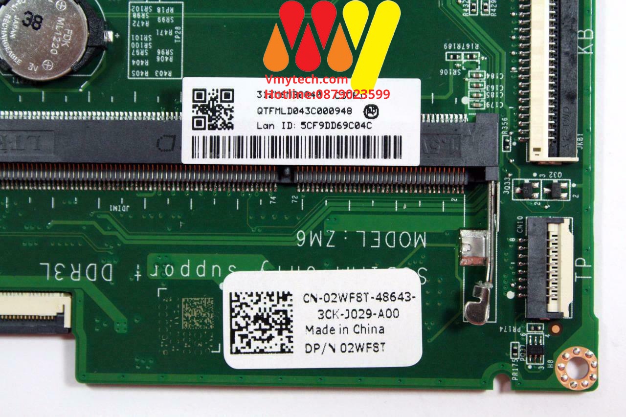 MAIN thay thế dùng cho Laptop DELL 3138 mã : da0zm6mb6c0