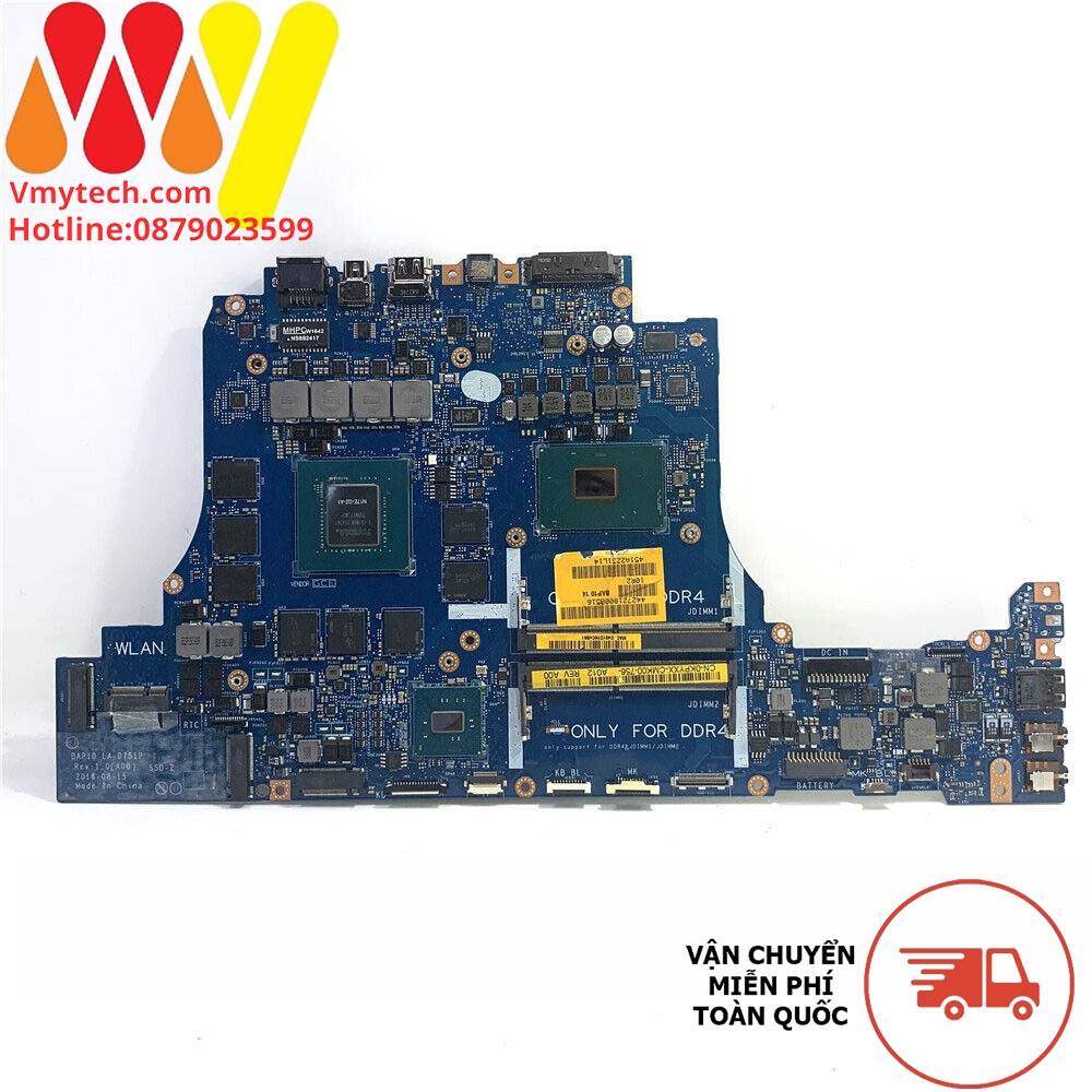 MAIN thay thế dùng cho Laptop DELL ANLIENWARE 15R3 I7-7700HQ VGA 1060 mã : LA-D751P