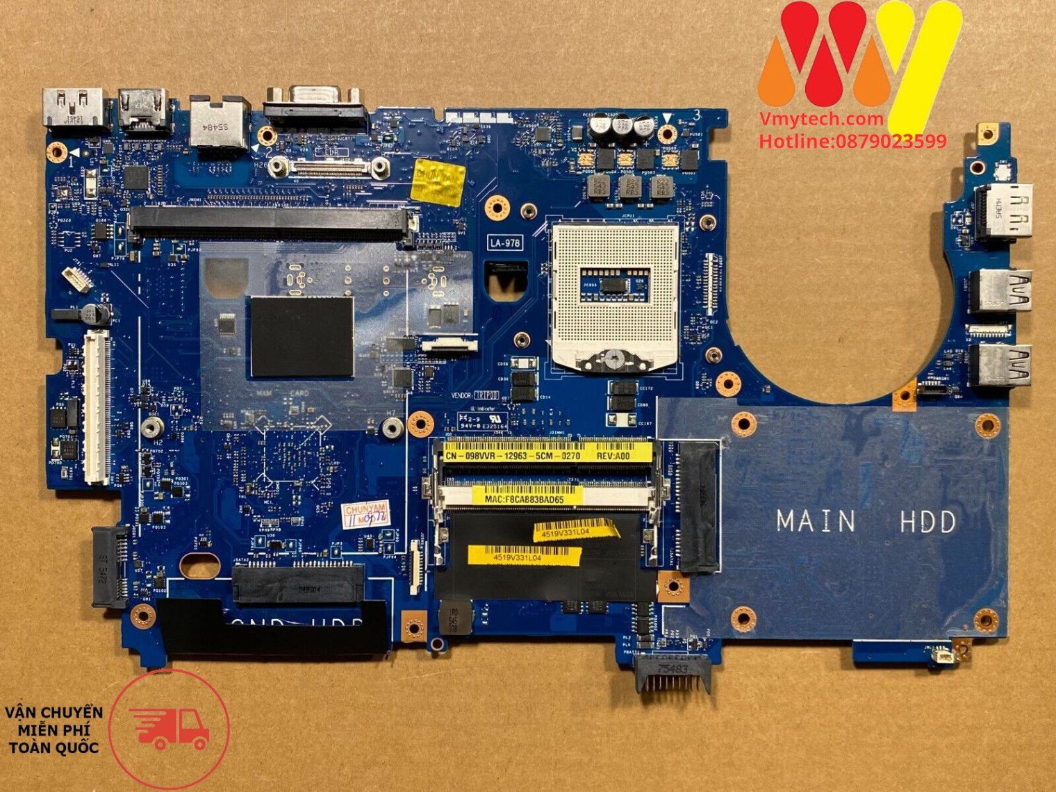 MAIN thay thế dùng cho Laptop DELL PRECISION M6800 mã : 98VVR, GDMGC, LA-9782P