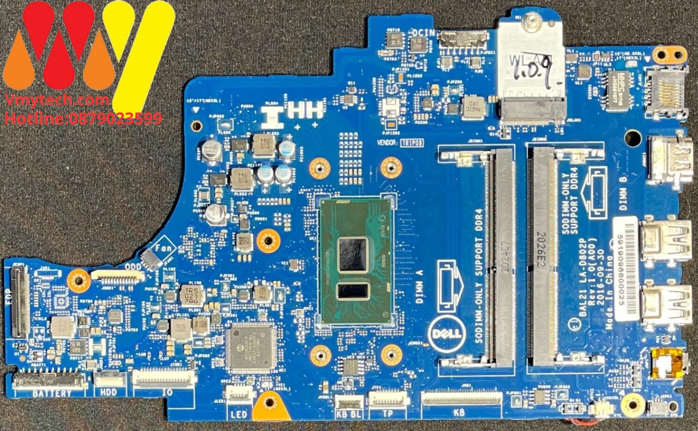 MAIN thay thế dùng cho Laptop DELL INSPIRON 5567 I5-7200 VGA RỜI mã : LA-C451P