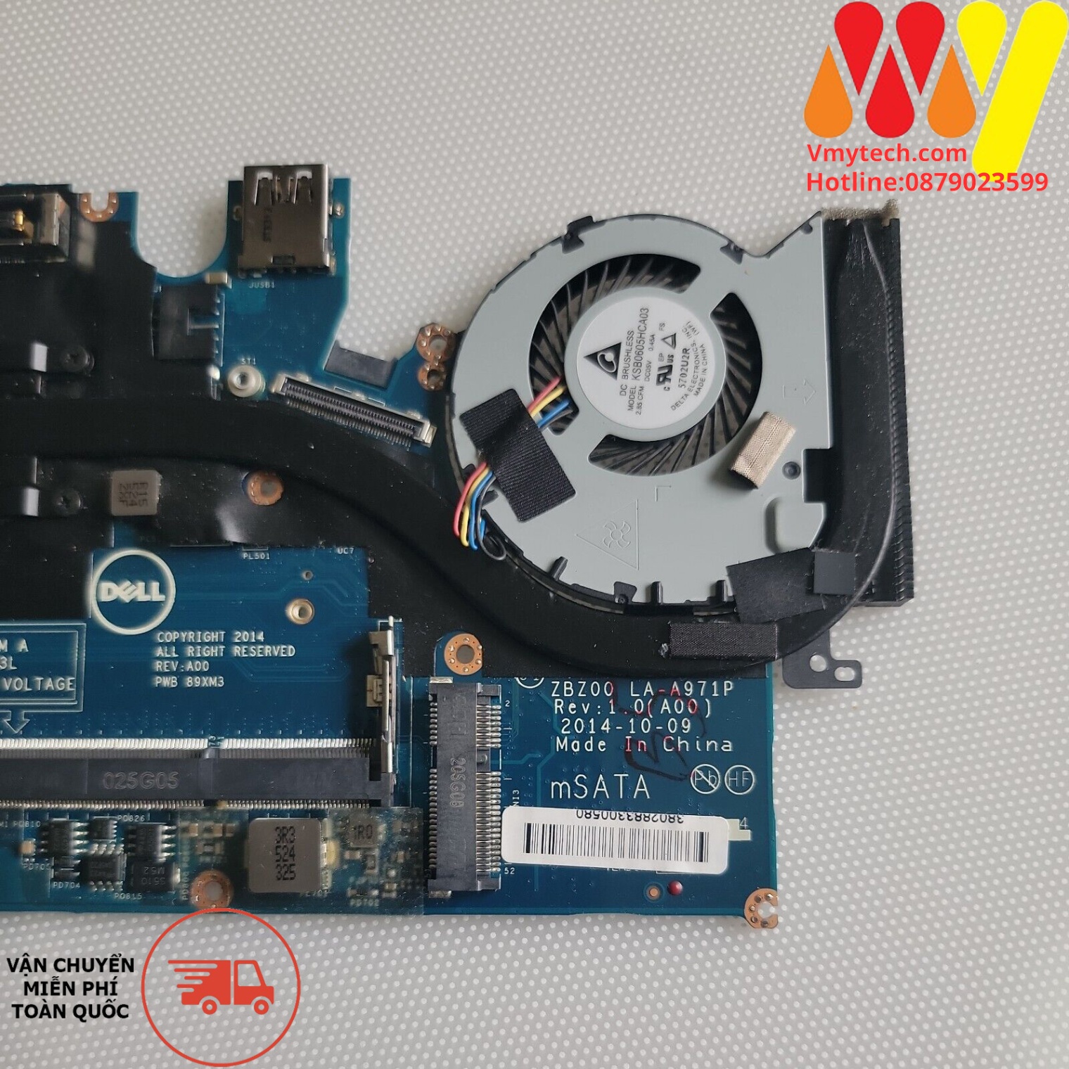 MAIN thay thế dùng cho Laptop DELL 7250 I5-5200 mã : la-a971p