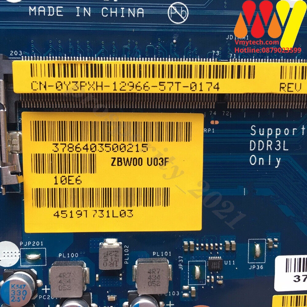 MAIN thay thế dùng cho Laptop DELL 3531 Intel N3530 mã : CN-0Y3PXH, Y3PXH