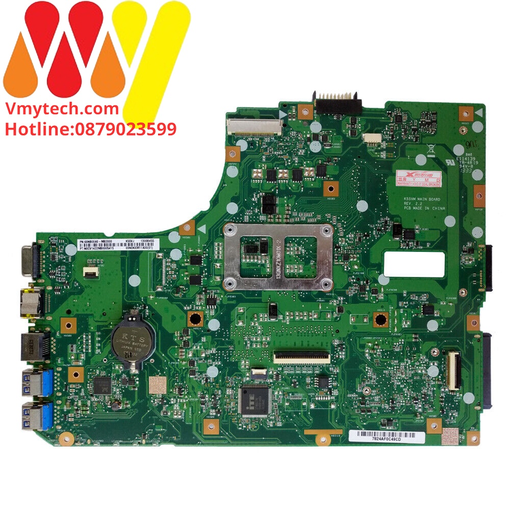 Main thay thế dùng cho Laptop ASUS K55VM(GT630M), K55VJ(GT635M), A55V K55VM