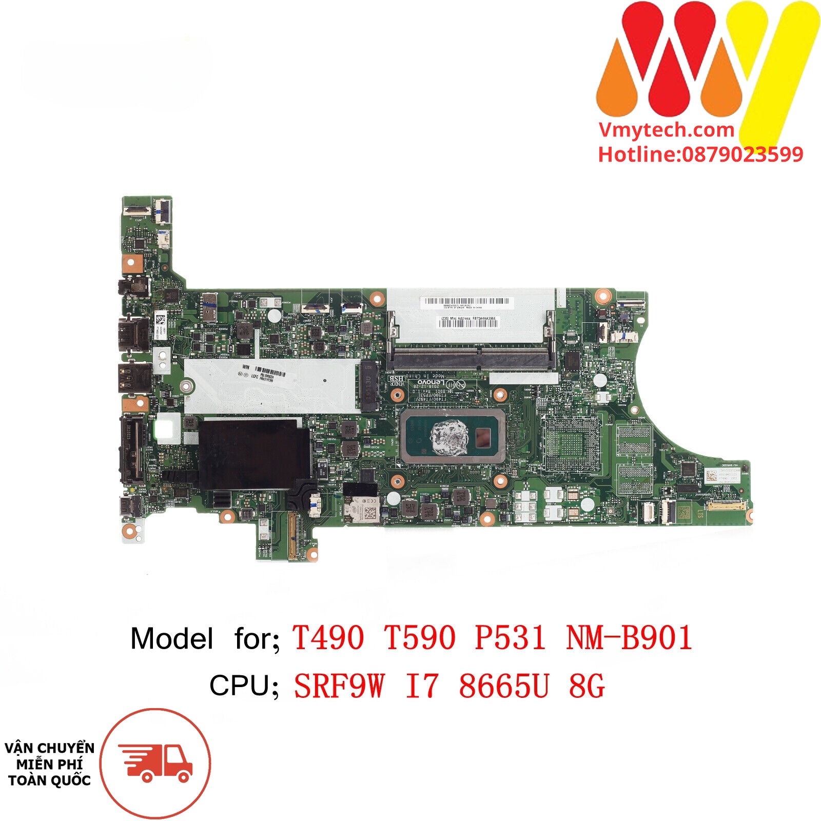 MAIN thay thế dùng cho Laptop LENOVO T490, T590, P531 I5-8365U mã : nm-b901