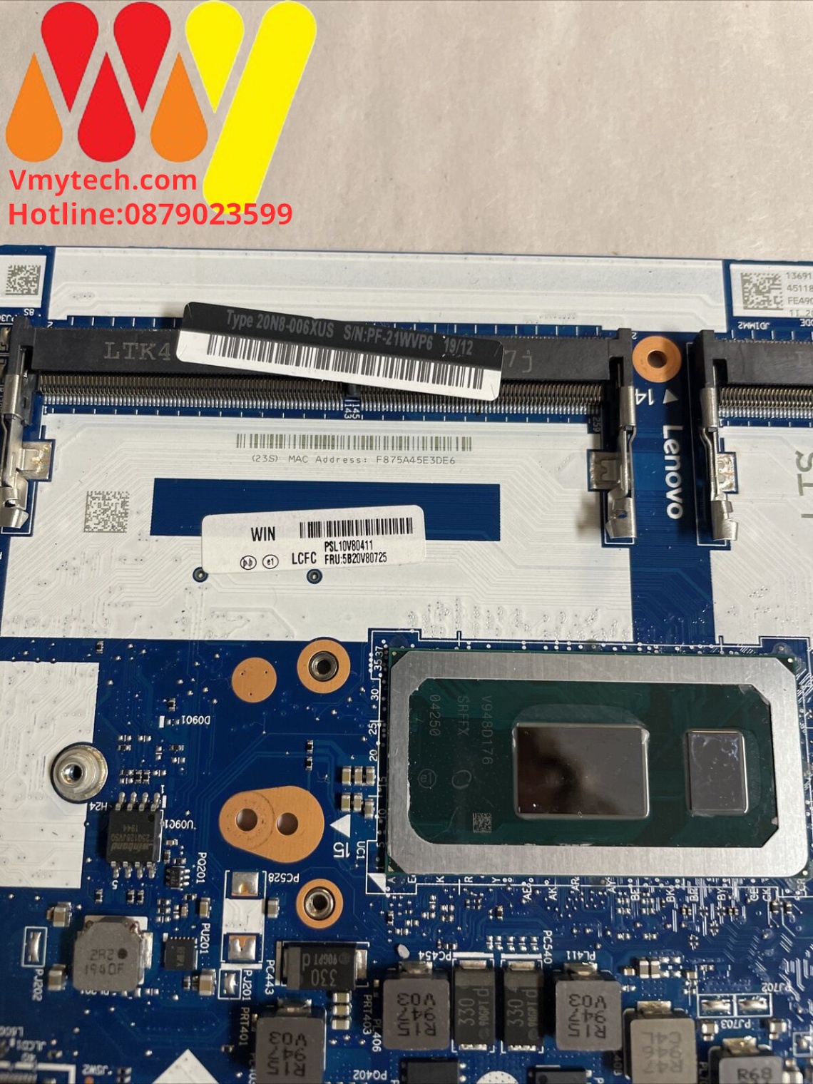 MAIN Thay thế dùng cho Laptop LENOVO E490, E590 I5-8265U VGA RỜI